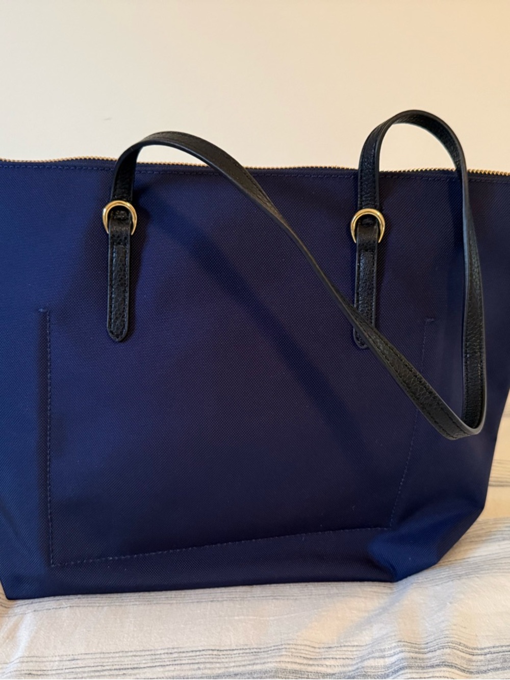 Lauren Ralph Lauren Navy and Black Tote with Gold Hardware - Picture 2 of 7